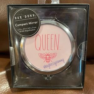 Rae Dunn Pink QUEEN Bee Design Compact Mirror BRAND NEW!!